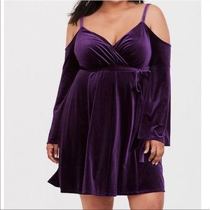 TORRID PURPLE VELVET MINI DRESS